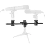 Alctron® Mas006, a double microphone stand, can put 2 microphone, adjustable distance between 8.4 - 28 cm, made of aluminum. For recording