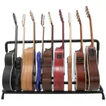 PARAMOUNT, guitar stand, standing, showing a guitar in 9 pieces with a sponge support Set both airy/electric guitar/bass guitar stand