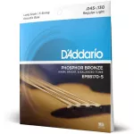 D’Addario® EPBB170-5 Base Base Base Strap 5, 100% authentic Phosphor Bronze, Regular Light 5-String / Long