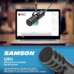 Samson® Q9U Microphone USB / XLR Dynamic Mike can adjust the tone of the middle. Can cut noise, headphones, + free sponge & USB cable **