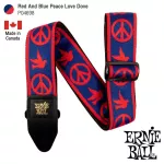 ERNIE BALL® P04698 Red And Blue Peace Love Dove Jacquard Strap สายสะพายกีตาร์ 3in1 ลวดลายศิลปะ สำหรับกีตาร์โปร่ง/กีตาร์ไ