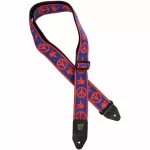 ERNIE Ball® P04698 Red and Blue Peace Love Dove Jacquard Strap, 3IN1 Guitar Strap, Art pattern for Purning Guitar/Guitar