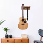 RASVONE GHW300, guitar hanging, wooden material and hooks & storage tray, Wooden Guitar Hanger with Rack & Hooks