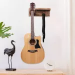 RASVONE GHW300, guitar hanging, wooden material and hooks & storage tray, Wooden Guitar Hanger with Rack & Hooks