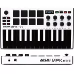 AKAI® MPK Mini MKIII MIDI Controller, 25 Portable Portable Key Board 8 PADS, 8 buttons Q Link and THUB + Free Sound Cut & USB **