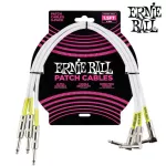 ERNIE BALL® สายพ่วงเอฟเฟค / สายแจ็คต่อเอฟเฟค ยาว 46 ซม. หัวตรง/หัวงอ 1 แพ็คมี 3 เส้น  1.5FT Patch Cable