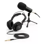 Zoom® ZDM-1 PODCAST MIC PACT Mike Studio with Closed-Back headphones for Podcast, Live Live, Case Games + Free Mike Line & Mic