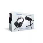 Zoom® ZDM-1 PODCAST MIC PACT Mike Studio with Closed-Back headphones for Podcast, Live Live, Case Games + Free Mike Line & Mic