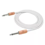 KIRLIN IP-41WH 3M Instrument Cable, 3-meter, white guitar jack cable, pastel jack, PVC material, resistant to use + free strap