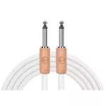 KIRLIN IP-41WH 3M Instrument Cable, 3-meter, white guitar jack cable, pastel jack, PVC material, resistant to use + free strap