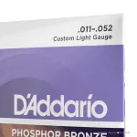 D'Addario®, airy number 11, Phosphor Bronze, 100% authentic EJ26-E, free 1 line, Custom Light, 11-52 ** Made in USA **