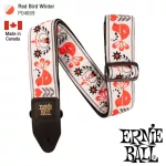 ERNIE BALL® P04689 Red Bird Winter Jacquard Strap สายสะพายกีตาร์ 3in1 ลวดลายศิลปะ สำหรับกีตาร์โปร่ง/กีตาร์ไฟฟ้า/กีตาร์เบ