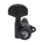 D'Addario® PWAT-332L, a pure black guitar knob with excess cutting mechanism + free bolts and Auto-Trim Locking Tuning Machine Heads.