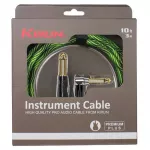 Kirlin 3 meter jackstart cable, golden bent head, IWB-202BFGL-3M + free, free strap