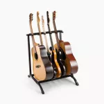 On Stage® GS7561 Five-SPACE Foldable Multi-Guitar Rack, 5 guitar stand for airy guitar and high electric guitar, 29 inches, foldable.