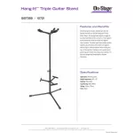 On Stage® GS7355 Hang-It Triple Guitar Stand ขาตั้งกีตาร์ แบบแขวน 3 ตัว อย่างดี ฐานโลหะ 3 ขา ปรับสูงได้ 36 - 42 นิ้ว พับเก็บได้