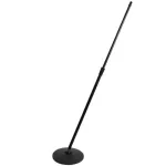 On Stage® MS8412 MIC Stand Mike stands high, 104-175 cm. Round base is 15 degrees.