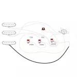 RASVONE SPG100, Pick Card, Strat, SSS, SSS, Alnico V, Circuit, Strat PickGuard WITH WIRING / PICKUP PATTERN 3X S