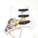 Rasvone SPG103 ปิ๊กการ์ดกีตาร์ไฟฟ้า ทรง Strat ปิ๊กอัพ SSS เดินสายวงจรพร้อมติดตั้ง  Strat Pickguard with Wiring / Pickup Pattern  3x Single Coil