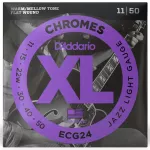 D'Addario® ECG24 Electric guitar Line 11 Metal Material XL Chrome Flat Wound 100% Genuine Jazz Light, 11-50 ** Made in