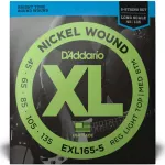 D'Addario® EXL165-5 สายกีตาร์เบส 5 สาย Hydrid แบบนิกเกิล ของแท้ 100% Custom Light 5-String, 45 - 135 ** Made in USA *