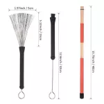 RASVONE JDS2B Jazz Drum Sticks Jazz Drum, brush head + BRUSH + ROD Drumsticks + Free Drum Wood Bag ** 1