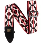 ERNIE BALL® P05322 Ristra Red Jacquard Strap, 3in1 guitar strap, art pattern for airy guitar/electric guitar, bass guitar