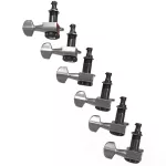 D'Addario® PWAT-6R1 ลูกบิดกีตาร์ไฟฟ้า มีกลไกตัดสายส่วนเกิน สีเงิน อย่างดี + แถมฟรีน็อตและวงแหวนรอง  Auto-trim Locking