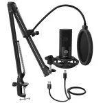 FIFINE T699 ไมโครโฟนคอนเดนเซอร์ ไมค์คอน USB ครบเซ็ต ขาจับแบบหนีบ/ขาตั้ง 3 ขา/Shock Mount/Pop Filter/โฟม/สาย USB ** เลือกระยะเวลาประกันได้ **