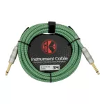KIRLIN IW-241PRG / GR-3M, 3 meter green jack cable Golden Jack Jack + Free Strap