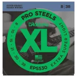 D'Addario® สายกีตาร์ไฟฟ้า เบอร์ 8 วัสดุโลหะอัลลอยด์ ของแท้ 100% รุ่น EPS530 Extra Super Light, 8-38 ** Made in USA **