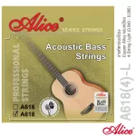 Alice® A618 4 L สายกีตาร์เบสโปร่ง สายเบสโปร่ง สายเคลือบกันสนิม สายพันด้วยวัสดุอัลลอย์สีทองแดง ของแท้  4-String Acoustic Bass Strings / Light, 0.040