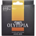 Olympia® AGS-800 สายกีตาร์โปร่ง เบอร์ 10 แบบ Phosphor Bronze ของแท้ 100% Extra Light, 0.010 - 0.047