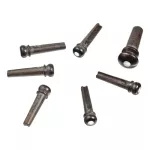 D'Addario® PWPS3 Bridge Pins หมุดกีตาร์ + หมุดสายสะพาย วัสดุไม้แท้ ลาย Ebony / Pearl  Premium Grade Bridge Pins , 6 หม