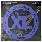 D'Addario® ECG25 Electric guitar line No. 12, metal material, XL Chrome Flat Wound 100% genuine Light, 12-52 ** Made in USA *