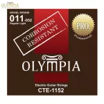 Olympia® CTE-1152 สายกีตาร์ไฟฟ้า เบอร์ 11 แบบ Nickel Wound แบบเคลือบ ซีรี่ย์ PRO ของแท้ 100% Regular Light, 0.011 - 0.0