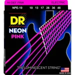 DR Strings สายกีตาร์ไฟฟ้า แบบเรืองแสง เบอร์ 10 สายเคลือบ สีชมพูนีออน รุ่น NPE-10 Medium, 10-46 ** Made in USA **