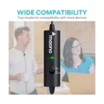 MAONO AU-00R Rechargeable lavalier mic With a built -in battery for iOS, Android, computer + free USB cable & clip escape