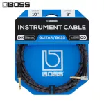 Boss® BIC-10A สายแจ็คกีตาร์ 10 ฟุต / 3 เมตร อย่างดี หัวตรง/หัวงอ หัวแจ็คเคลือบทอง สายถักไม่พันกันง่าย ของแท้ 100% Instr