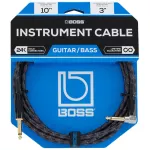 Boss® BIC-10A สายแจ็คกีตาร์ 10 ฟุต / 3 เมตร อย่างดี หัวตรง/หัวงอ หัวแจ็คเคลือบทอง สายถักไม่พันกันง่าย ของแท้ 100% Instr