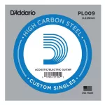 D'Addario® PL009 สายกีตาร์ สายปลีก แพ็ค 5 เส้น สายกีตาร์โปร่ง / สายกีตาร์ไฟฟ้า เบอร์ 9 แบบ High Carbon Steel  ของแท้ 10
