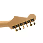 D'Addario® PWAT-6R3 ลูกบิดกีตาร์ไฟฟ้า มีกลไกตัดสายส่วนเกิน สีทอง อย่างดี + แถมฟรีน็อตและวงแหวนรอง  Auto-trim Locking T