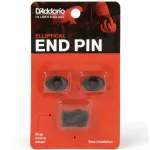 D'Addario® Pweep102 Elliptical Guitar Elliptical Guitar Ell Pin, a lock of the guitar strap / black warery pins, 2 tires