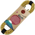Kazuki DDKZ-K5M Premium Instrument Cable, 5 meters of guitar jack cable, straight/straight head line + free body strap ** Designed by Japan **