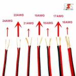1 meter, black red speaker cable TSL UL2468 20awg x 2C