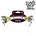 ERNIE Ball®, an effect / jack cable connector, 15 cm long effects, bend / bend head, 1 pack with 3 lines, 6in patch cable / Flat Heads