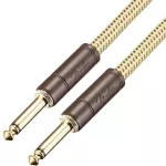 FENDER® Deluxe Series Tweed, a 5.5M /18.6FT jackal cable, 100% authentic nylon knitted, two -sided golden head