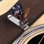 RASVONE STRAP-CLIP-ON PICK HOLDER with a clamped picker with 30 metal guitar straps, PHS3 + free Pig 3