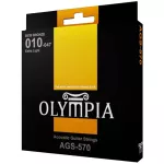 Olympia® AGS-570 สายกีตาร์โปร่ง เบอร์ 10 แบบ 80/20 Bronze ของแท้ 100% Extra Light, 0.010 - 0.047 ** Made in Italy **