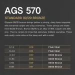 Olympia® AGS -570 Airy Guitar Cable No. 10 80/20 Bronze 100% Extra Light, 0.010 - 0.047 ** Made in Italy **